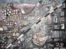 "Aliment-arte", mixta sobre tela, 76x93 cm, Mariamarta Pacheco, 2010
