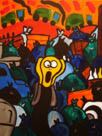 Grito de la basura, Grito de Munch, acrlico sobre tela