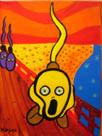 Grito espermatozoide, el grito por Munch, acrlico sobre tela