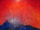Erupcin Turrialba, Alberto Caldern, acrlico/ trptico, 2010
