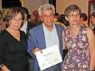 De derecha a izquierda:  "Premios a la Creatividad" es el siguiente: 1- Silvia Monge, 2- Herberth Bolaos, 3-Dunia Molina.