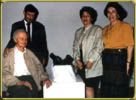 El escultor Miguel Angel Brenes, don Paco, Ligia Gonzalez y Dunia Molina