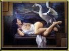 Leda y el cisne, leo, 168X114 cm, 1998